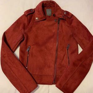 Burgundy suede blazer jacket